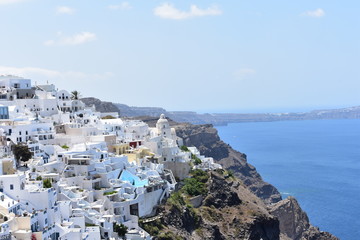 oia village on island in santorini greece