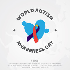 Fototapeta na wymiar Colorful design World Autism Awareness Day with puzzle graphic