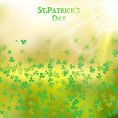 Saint Patrick's day card with shamrock. Vector illustration