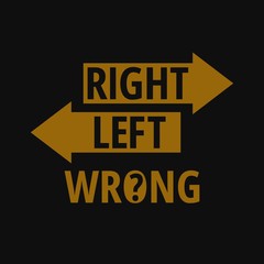 Right Left Wrong. Motivational and inspirational quote.