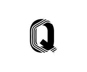 Abstract Line Q Letter Icon Design