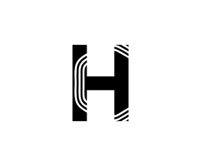 Abstract Line H Letter Icon Design