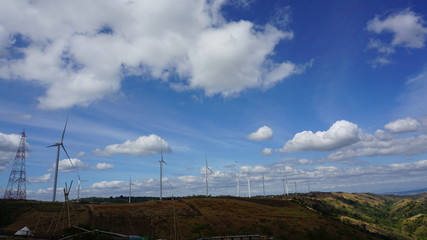 Steam turbines on the mountain.