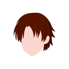 Graphic design hairstyle men Illustration vector On anime or comic style. man hair style logo vector