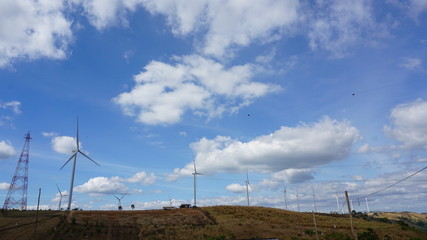 Fototapeta na wymiar Steam turbines on the mountain.