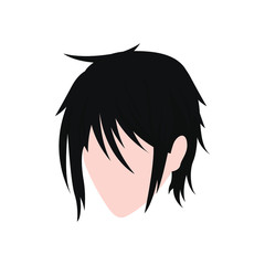 Graphic design hairstyle men Illustration vector On anime or comic style. man hair style logo vector