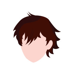 Graphic design hairstyle men Illustration vector On anime or comic style. man hair style logo vector