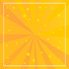 Vector halftone retro comic texture. Yellow background superhero. Lightning blast halftone dots. Cartoon vs.