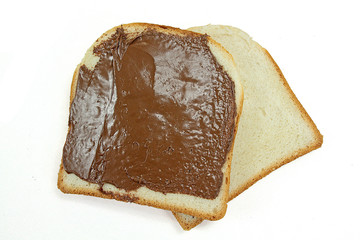 tartine de pain avec de la pâte à tartiner