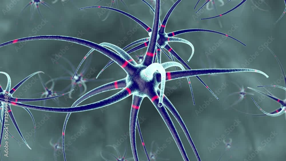Poster 3d animation of many microorganisms that twitch and move their tentacles. the idea of protecting hea