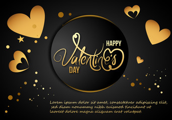Valentines day background with heart pattern and typography of happy valentines day text . Vector illustration. Cute love sale banner or greeting card