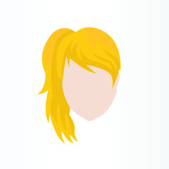 manga female hair style vector illustration. anime girl hair illustration design template