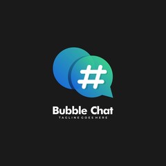 Obraz premium Vector Logo Illustration Bubble Chat Gradient Colorful