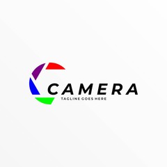 Vector Logo Illustration Camera Colorful Style