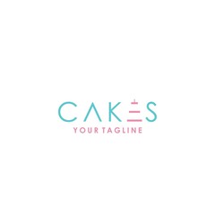 writing cakes logo icon vector template