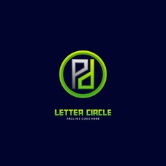 Vector Logo Illustration Letter P With Circle Gradient Colorful