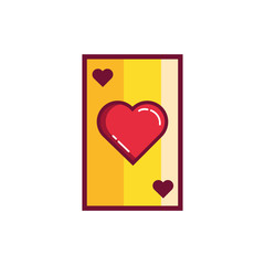 happy valentines day poker card with heart line and fill style