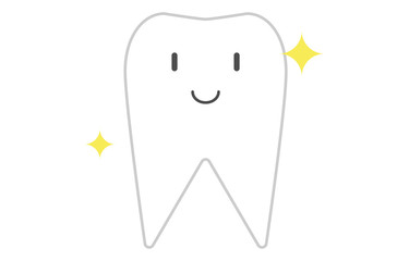 再石灰化、健康な歯の顔つきイラスト