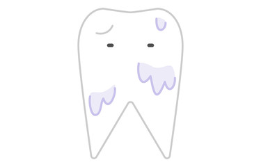 脱灰、口内のpH値が酸性に近づいて溶ける歯のイメージ