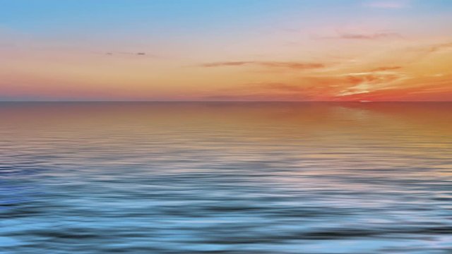 cinemagraph seascape with a gentle sunset