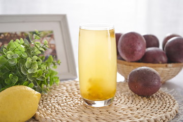 The delicious passion fruit is a tropical fruit