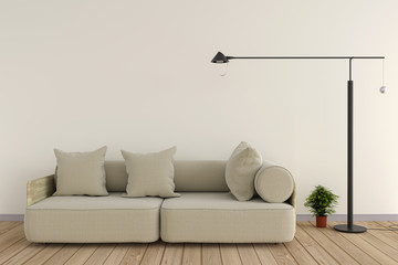 white room with sofa for rest 3d rendering