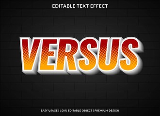versus text effect template with bold type style and 3d text concept use for brand label and logotype 