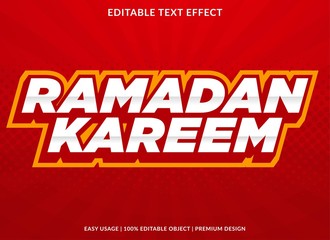 ramadan kareem text effect template with bold type style and 3d text concept use for brand label and logotype 