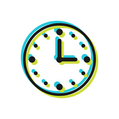 Clock, flat icon isolated on a white background. Waiting, time.