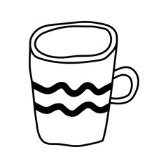Mug for tea or coffee. Illustration for greeting card, decoration, scrapbooking and other design.