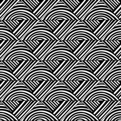 Black and white decorative background for coloring book. Seamless geometric pattern. Doodle illustration