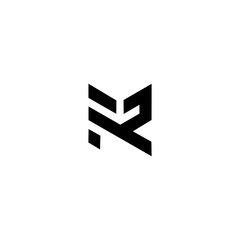 FR F R Letter Logo Template Vector