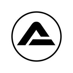 A letter, logo on circle icon