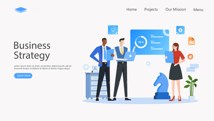 Business Strategy Vector Illustration Concept , Suitable for web landing page, ui, mobile app, editorial design, flyer, banner, and other related occasion