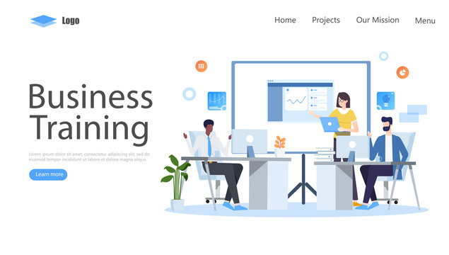Business Training or Courses Vector Illustration Concept , Suitable for web landing page, ui, mobile app, editorial design, flyer, banner, and other related occasion