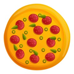 Margarita pizza icon. Cartoon of margarita pizza vector icon for web design isolated on white background