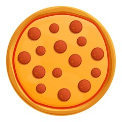 Hot pizza icon. Cartoon of hot pizza vector icon for web design isolated on white background