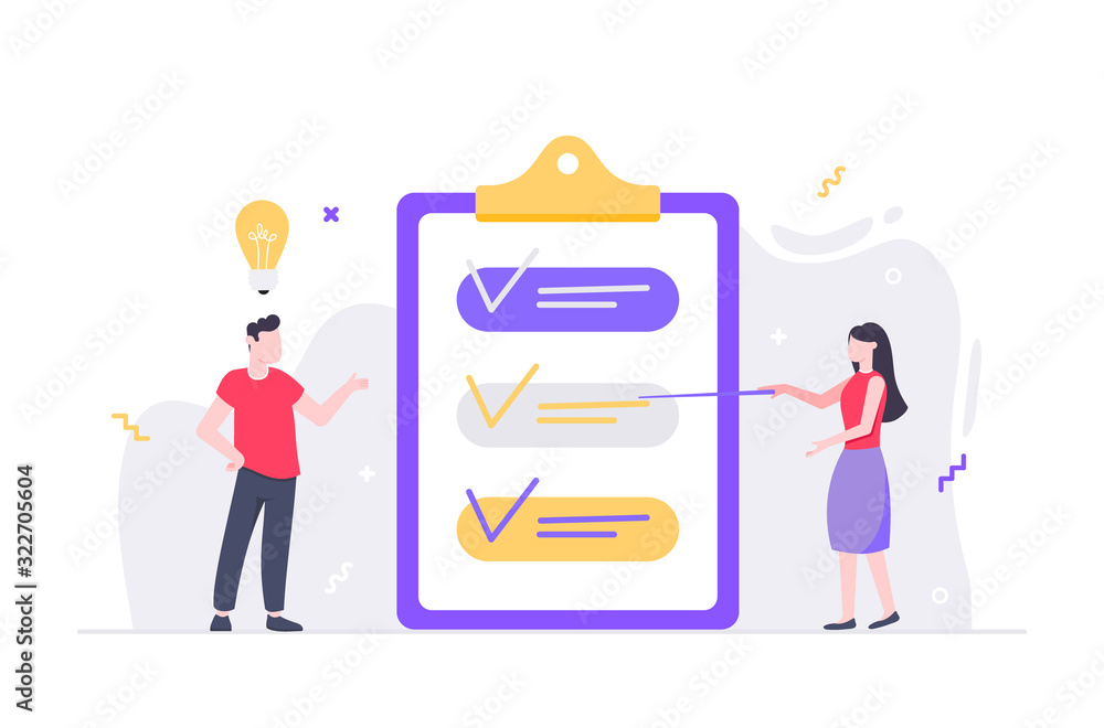 Poster teamwork concept with tiny people characters working together with big target and tiny people charac