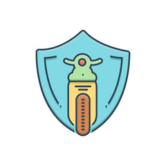 Color illustrationicon for motor cycle insurance