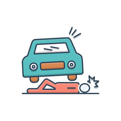 Color illustrationicon for  death lying 