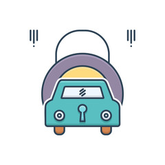 Color illustrationicon for auto insurance