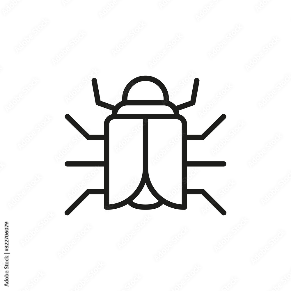 Poster simple bug line icon.