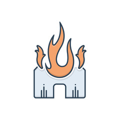 Color illustrationicon for explosion  