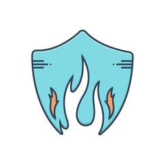 Color illustrationicon for fire flame  