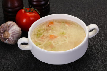 Chicken soup with noodles