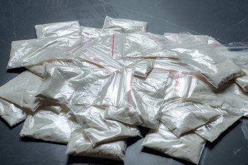 drug trade: many packaged doses of cannabis cocaine and heroin