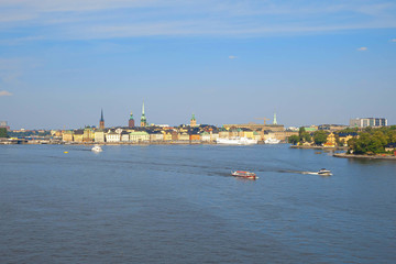 Naklejka premium Stockholm skyline panorama. Summer sunny day