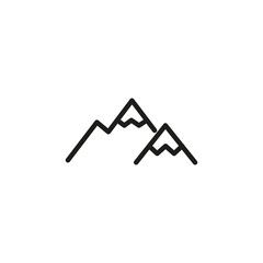 Simple mountain line icon.