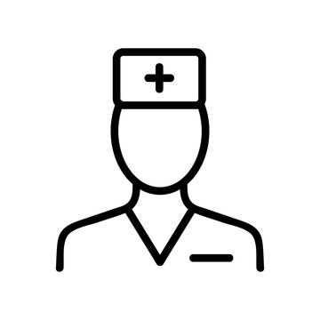 Nurse icon vector. Thin line sign. Isolated contour symbol illustration