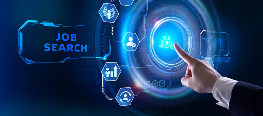 Business, Technology, Internet and network concept. Job Search human resources recruitment career
